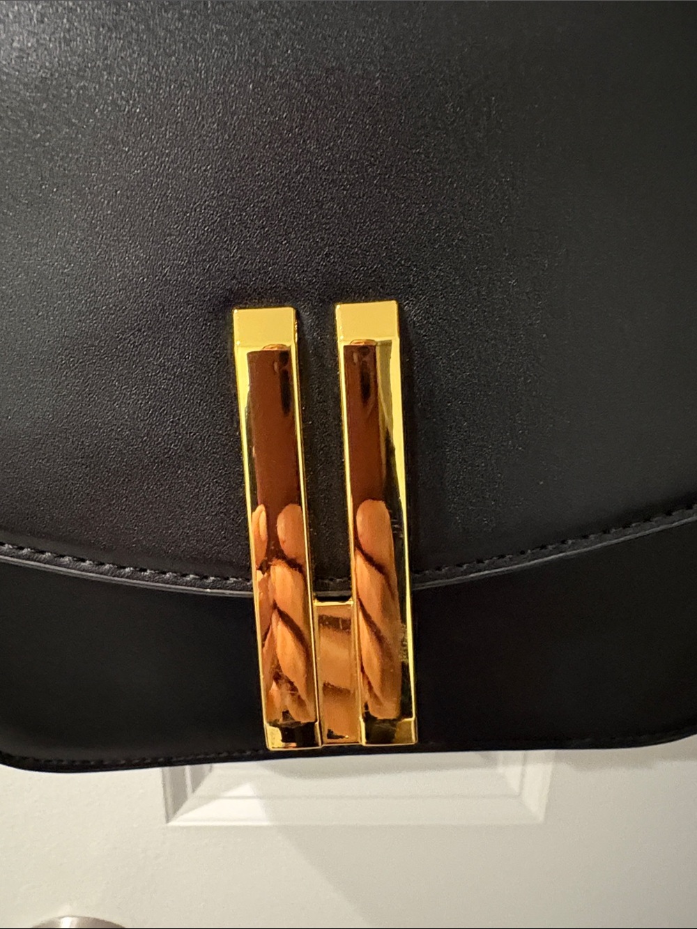 DeMellier Black Leather Crossbody with Gold Hardware - Picture 2 of 5